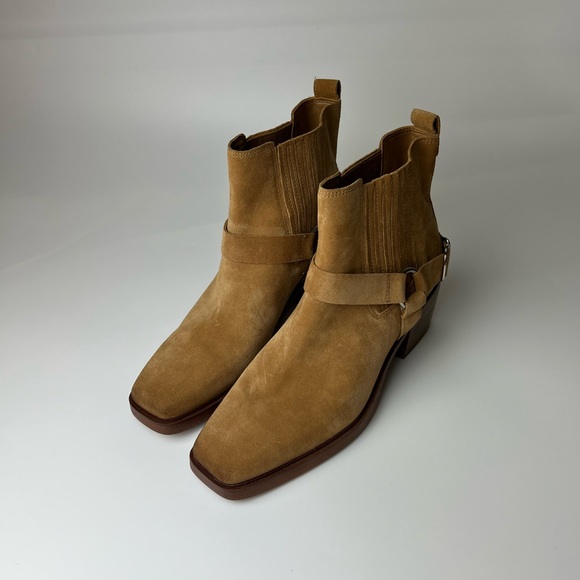 SAM EDELMAN Bellamie Suede Riding Heel Biker Boots Size 9 - Picture 11 of 16